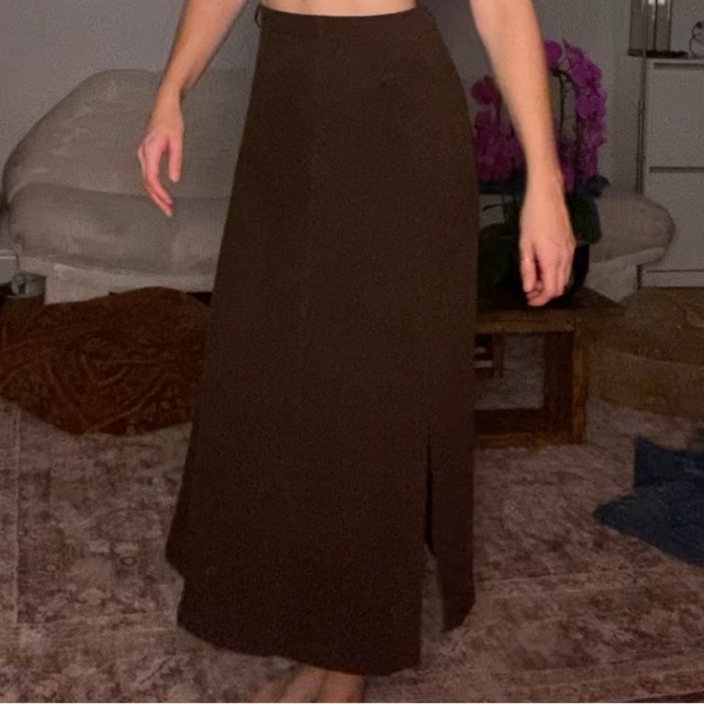Vintage Asymmetrical Dark Brown Skirt